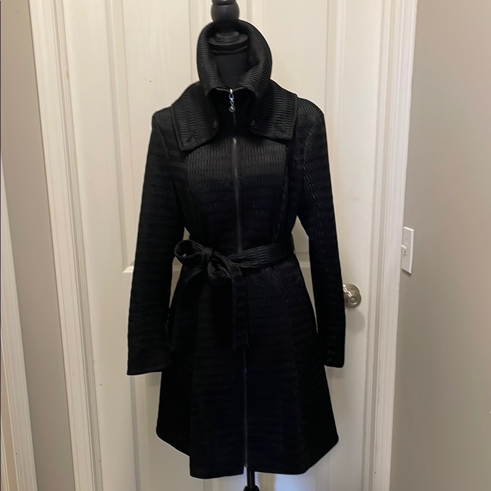 Samuel Dong A-line Black Women's lined Trench Coat Small